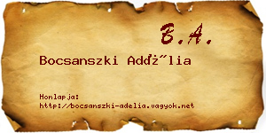 Bocsanszki Adélia névjegykártya
